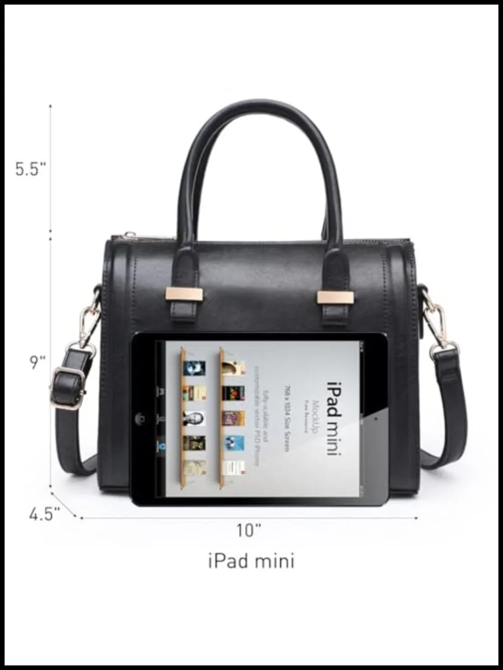Faux Leather Patent Satchel Bag Top Handle Shoulder Purse Women